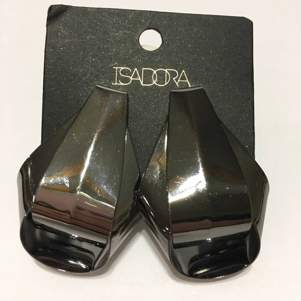 Isadora earrings Silver tone drop industrial look